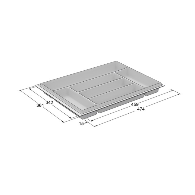 CUTLERY TRAYS VOLPATO 45, WHITE - FULL EXTENSION